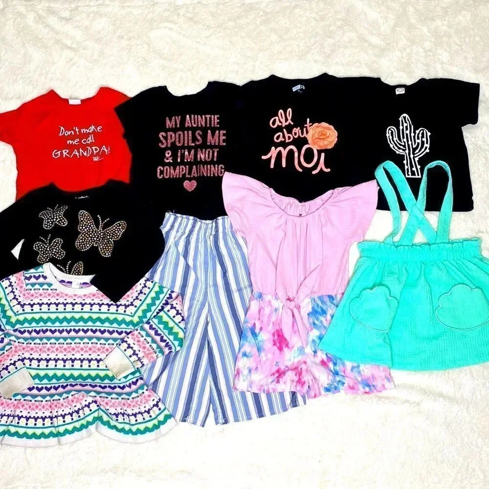 2T Girls Bundle Short Sleeve & long sleeve Shirts, Sweater, Romper, Skir…